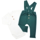 komplet niemowlęcy body+spodnie na szelkach zieleń
